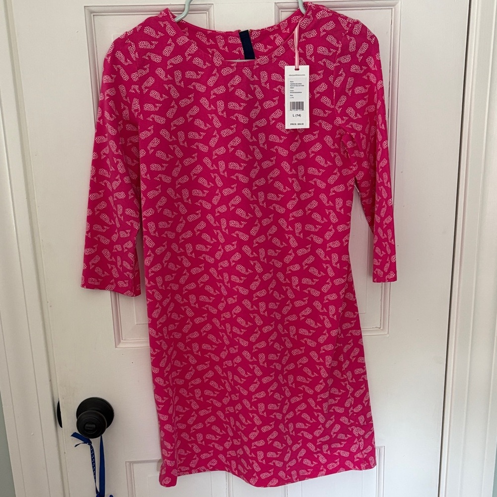 Vineyard Vines Pink Whale Print Dress